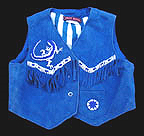 Blue suede vest