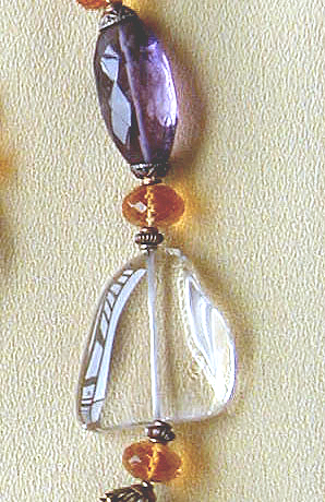 Detail of Amethyst Citrine Necklace