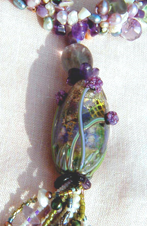 Detail of Grape Hyacinth Necklace