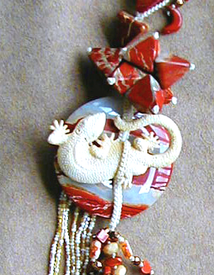 Detail of Jasper Necklace with Lizard