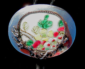 Detail of Chinese
		Pottery Sherd Bola