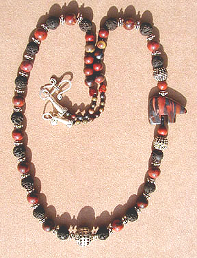 Tiger Iron Bear Necklace