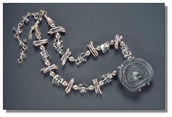 Chalcedony Concha Necklace