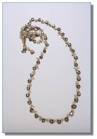 Watermelon Tourmaline and Pearl Necklace