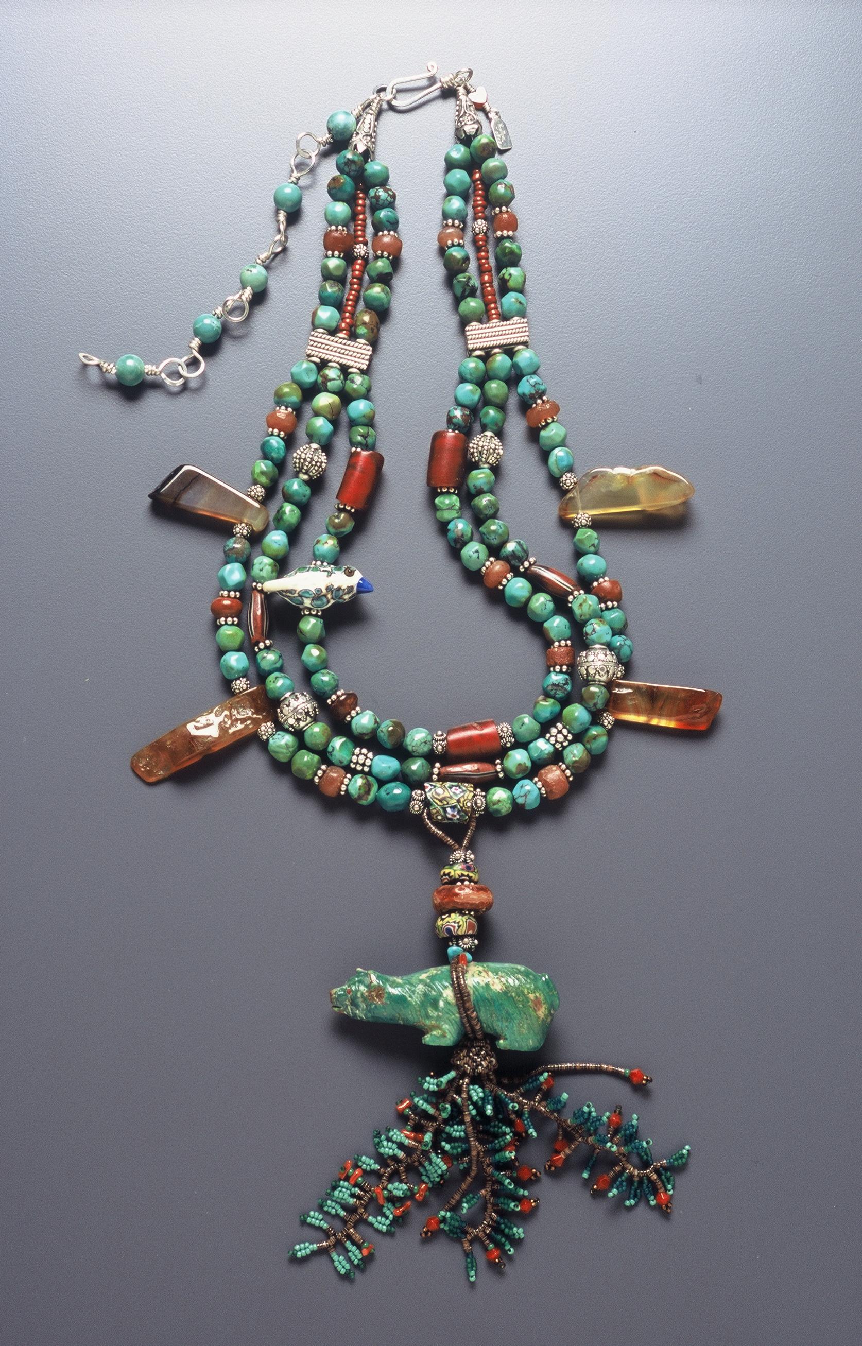 Detail of Peeking Bear Necklace