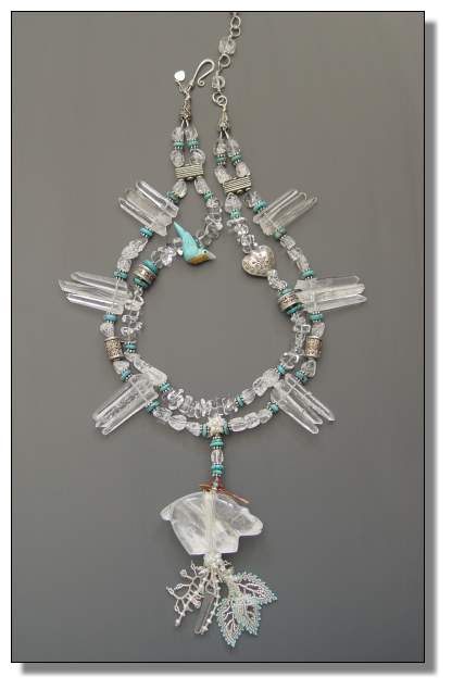 Selenite Bobcat Necklace