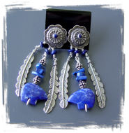 Lapis Bear Earrings