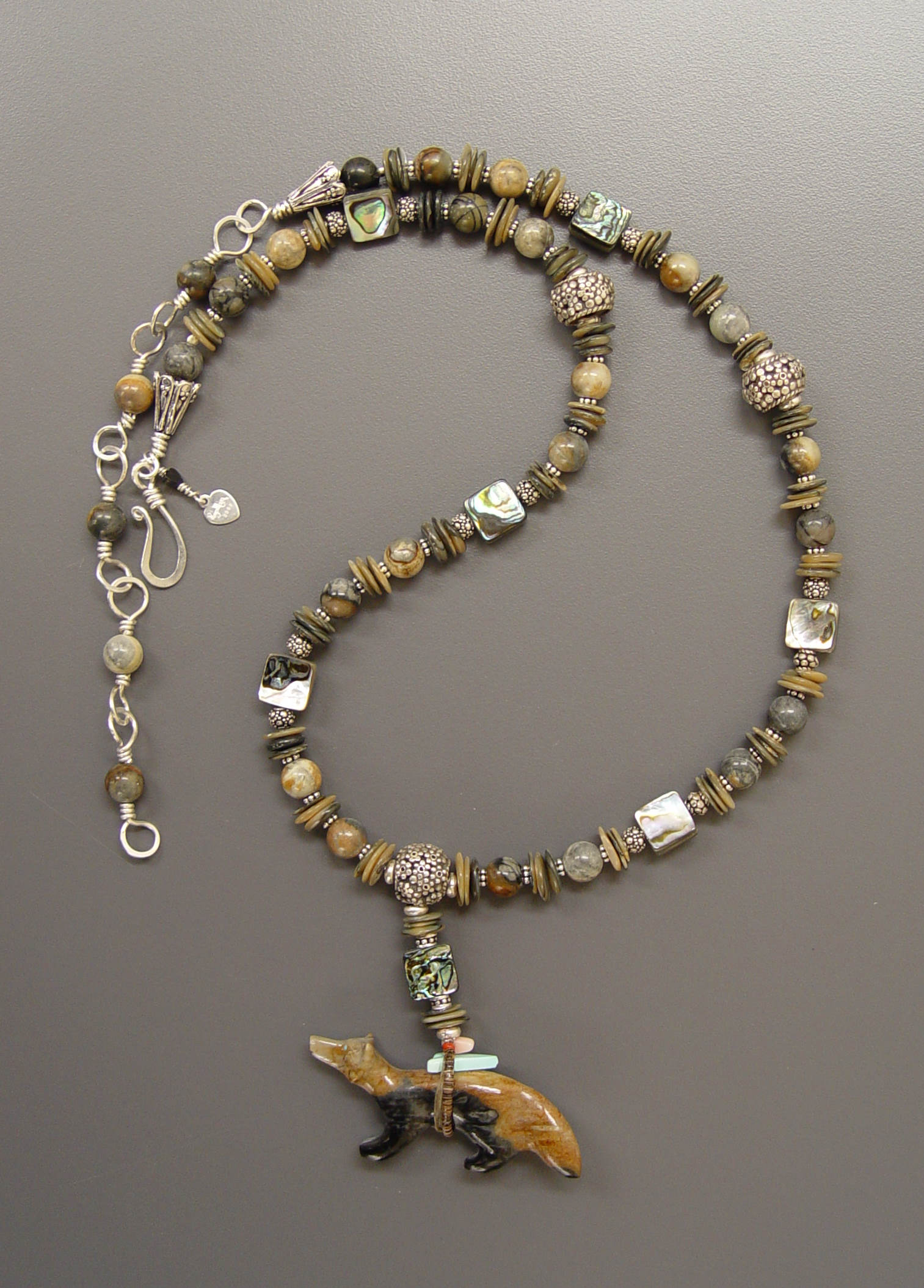 Detail of Elegant Wolf Necklace