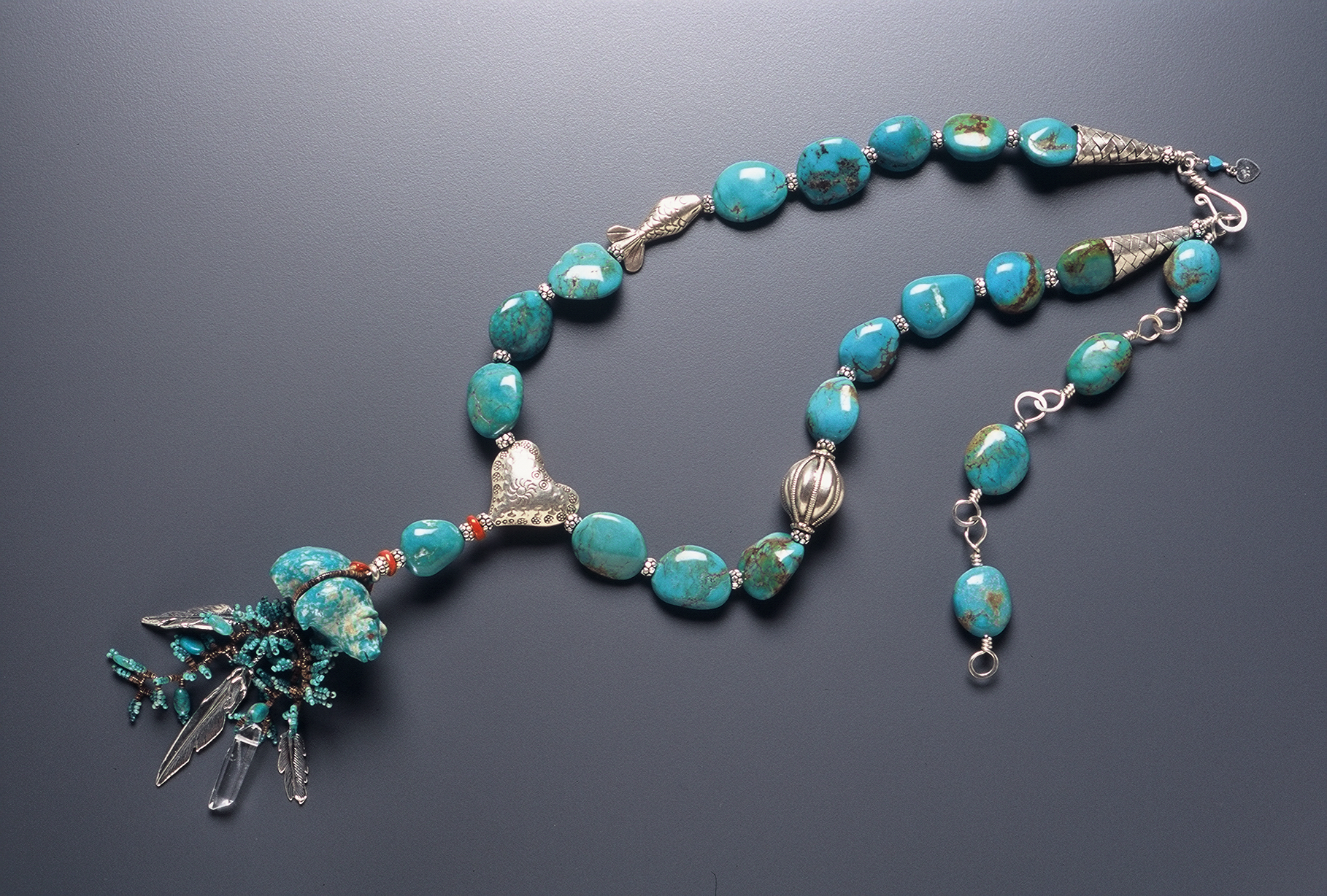 Detail of Smiling Grizzly Necklace