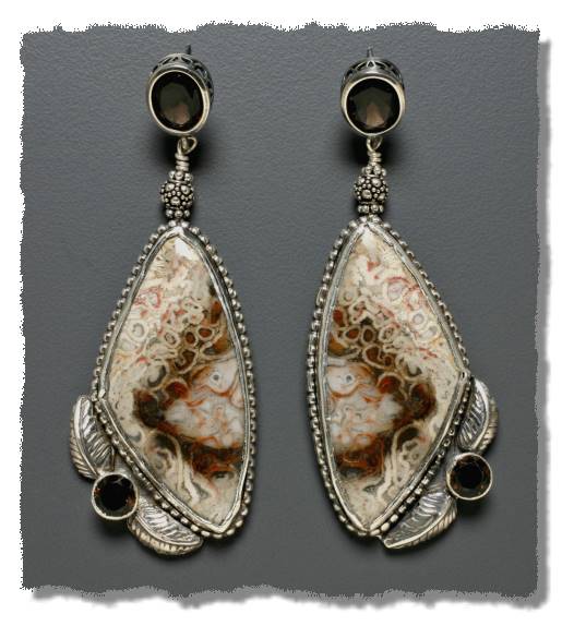 Fossil Tree Fern Earrings