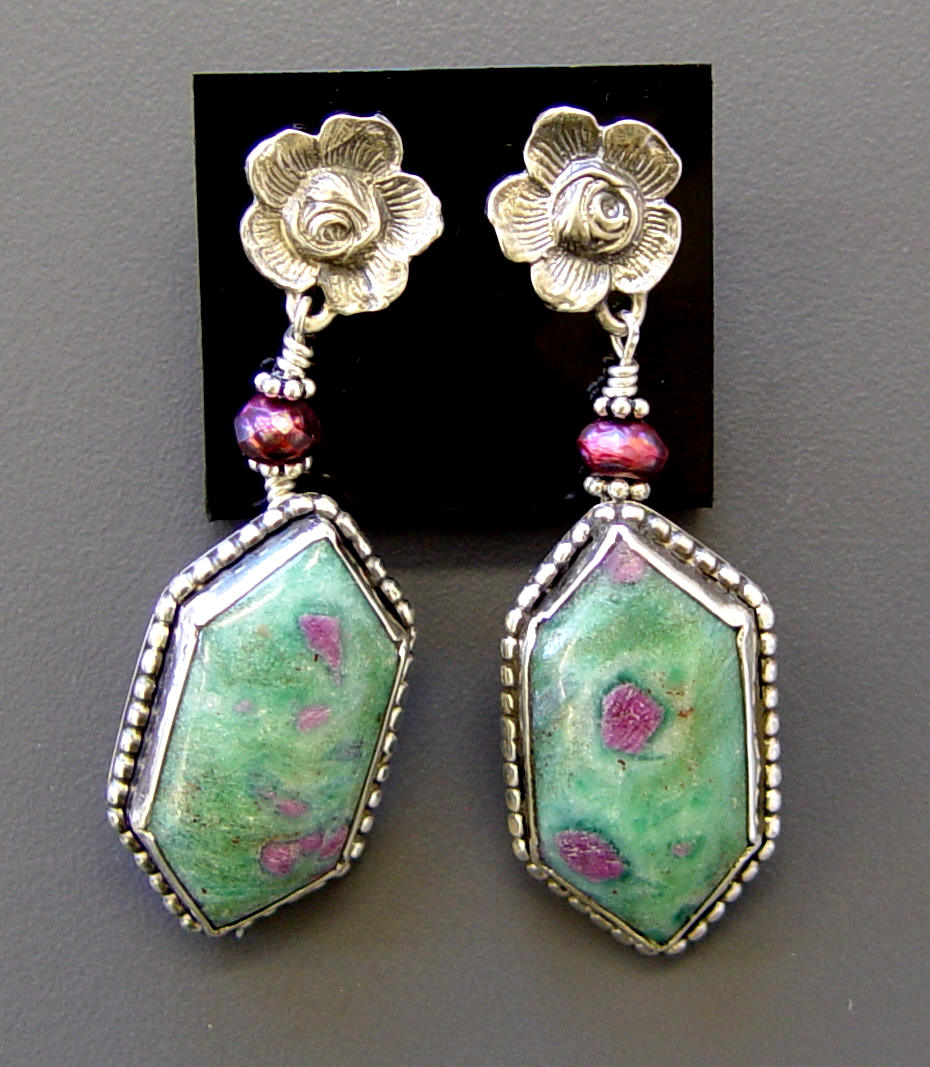 Detail of Spring Roses Earrings