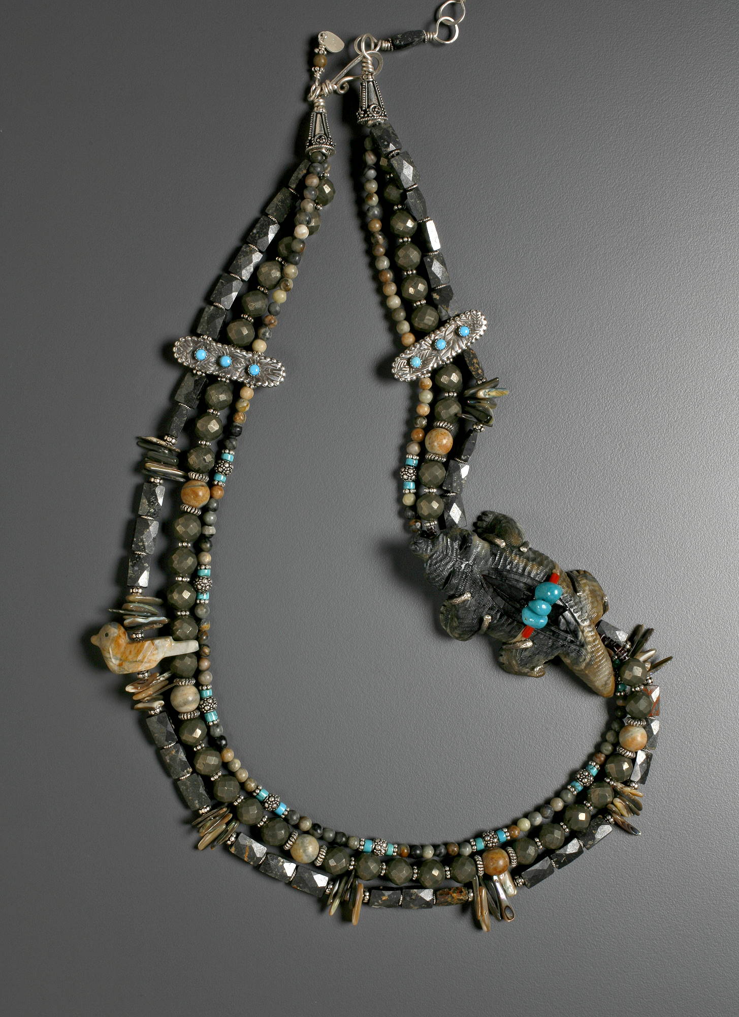 Detail of Furry Badger Necklace