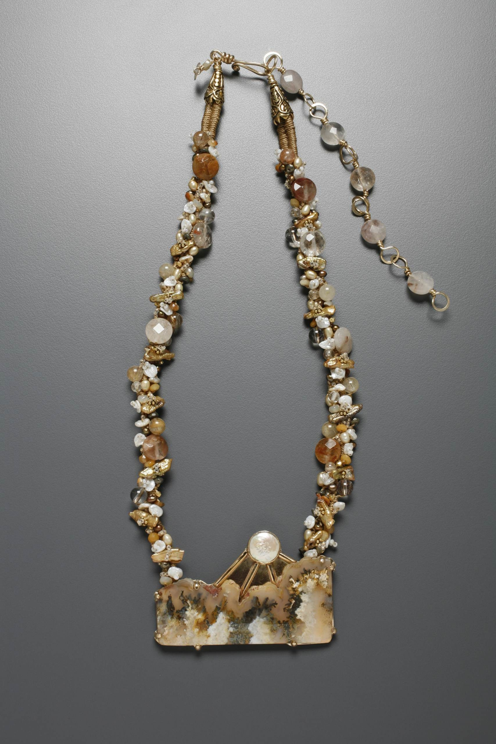 Detail of Moon Over the Waves Necklace