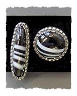 Black and White Agate Earrings