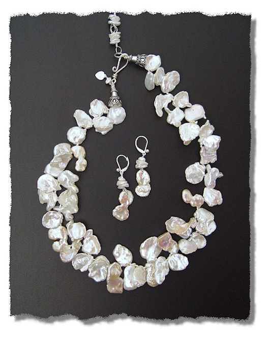 White Keshi Necklace