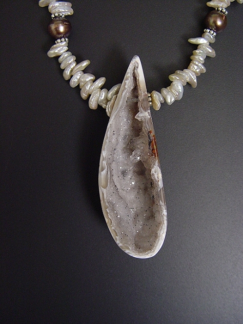 Quartz Geode Necklace - Mary Hicklin Quartz Geode Necklace