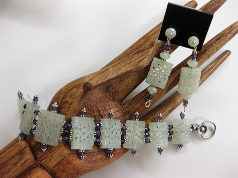 New Jade Bracelet and Earrings