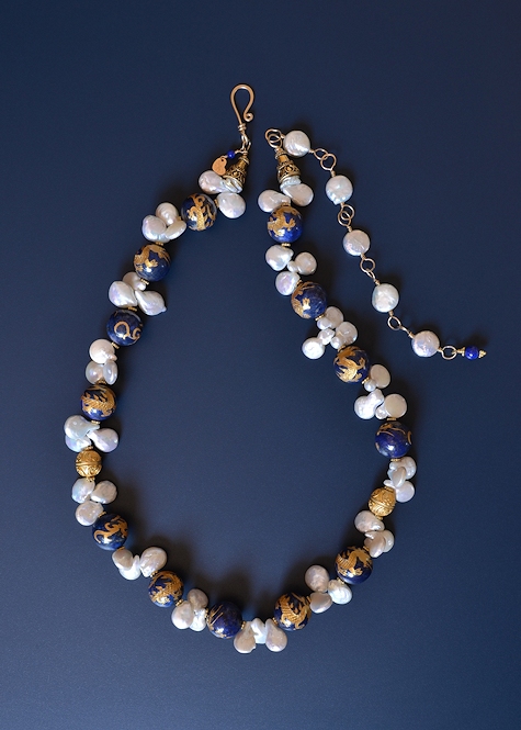 Lapis Dragons Necklace - Mary Hicklin Lapis Dragons Necklace