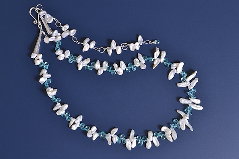 Apatite and Pearl Necklace