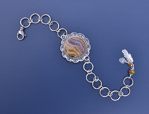 Golden Lace Agate Bracelet - Mary Hicklin Golden Lace Agate Bracelet