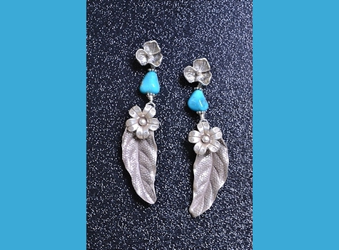 Leaf and Flower Earrings