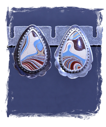 Fordite Deco Earrings