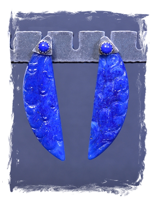 Lapis Glass Earrings