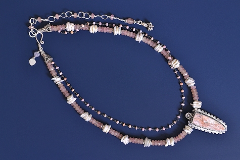 Red Lace Landscape Necklace - Mary Hicklin Red Lace Landscape Necklace