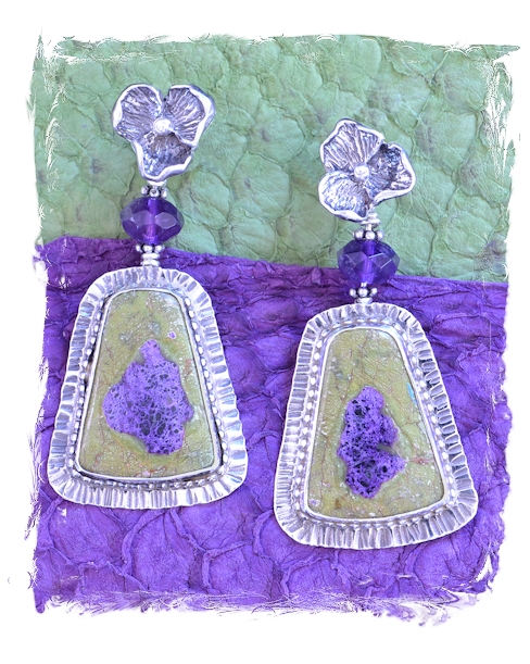 Stichtite in Serpentine Earrings - Mary Hicklin Stichtite in Serpentine Earrings