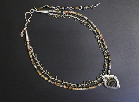 Ammonite Heart Necklace