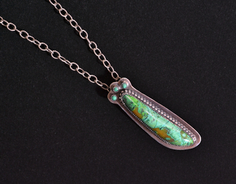 Parrot Wing Chrysocolla Pendant Necklace - Mary Hicklin Parrot Wing Chrysocolla Pendant Necklace